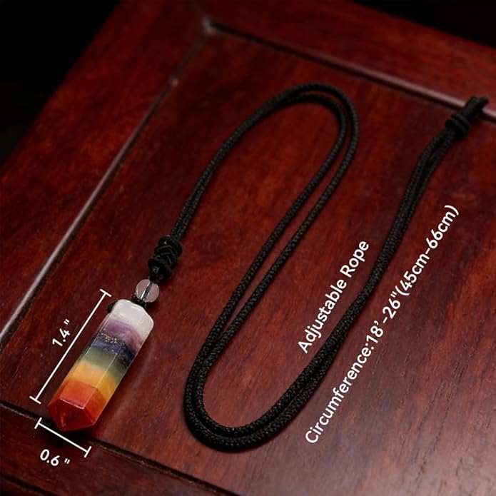 7 Chakra Necklace - Healing Stones Jewelry, Energy Balance & Energy Absorbing Necklace for Adults, Meaningful Chakra Gifts