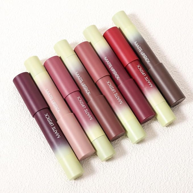 BINGBRUSH 4PCS 2in1 Matte Lip Liner and Lipstick Combo, Lipstick for Women, Longwear Waterproof Lip Liner Pencil, Matte lipstick Smudge Proof, Women's Long Lasting Lip Makeup (Set02 05#+06#+07#+08#)