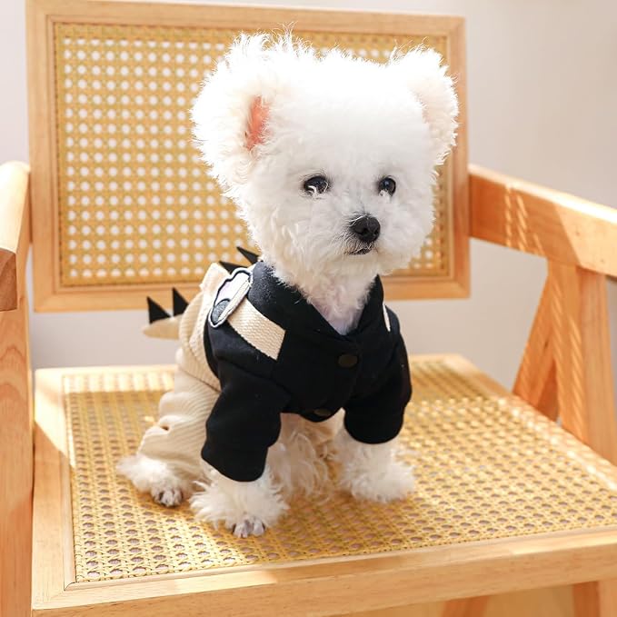 Dog Stylish Overalls Comfortable Puppy One Piece Outfits Summer Bib Overalls for Small Dogs Cute Pet Onesie Jumpsuit Chihuahua Yorkies Birthday Holiday Clothes Cat Costume