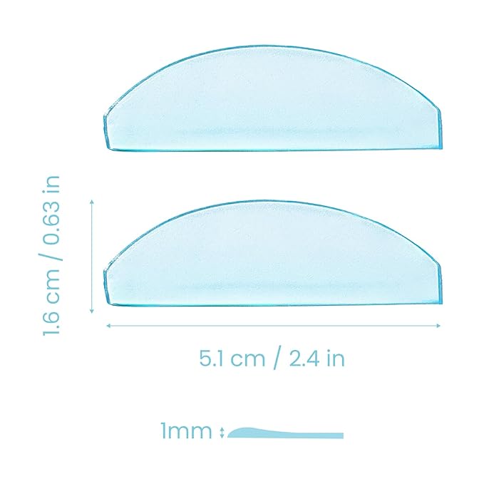 Libeauty 1mm Ultra Thin Flat Lash Lift Shields, Korean Lash Lift Pads for Step 1 Softening Only, Self Adhesive Glueless Silicone Lash Rods with Storage Case, Professional & DIY Supplies, Blue