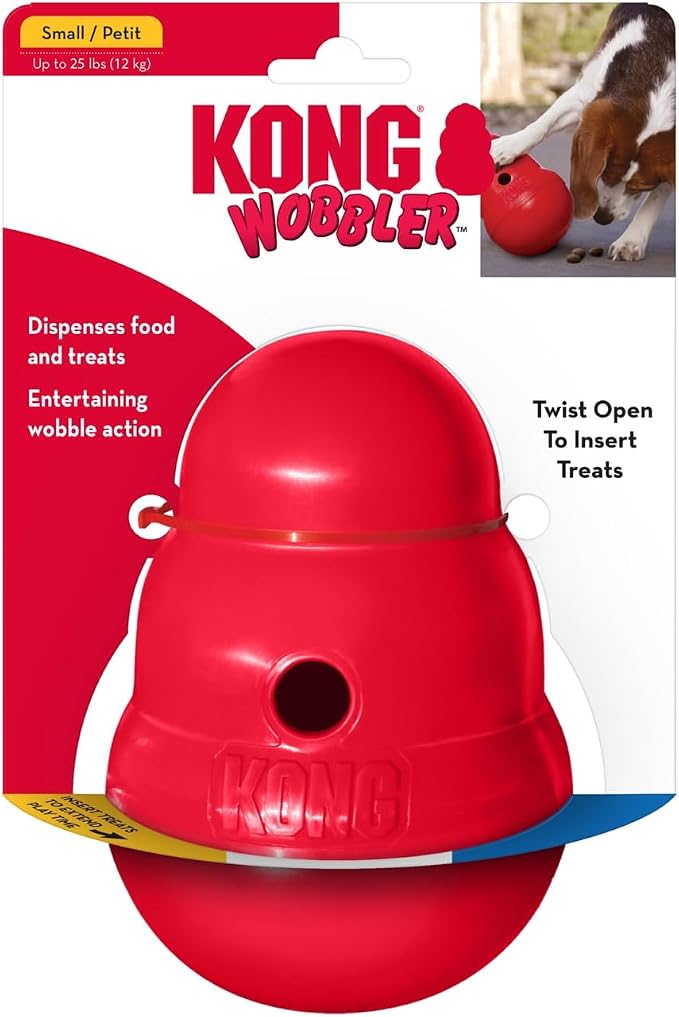 KONG Wobbler, Interactive Treat-Dispensing Dog Toy, for Medium/Small Dogs | Interactive Treat-Dispensing Toy & Slow Feeder That Supports Healthy Eating & Keeps Dogs Mentally Busy