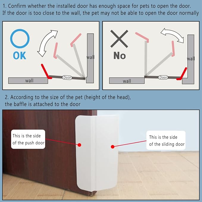 Pets Automotic Door Opener, Automatic Lockable Pet Dog Door Automatic Gate Opener Dogs Cats Door, Cat Private Handle Pet Door for Bedroom Bathroom - Push to Open Pet Private Access Door