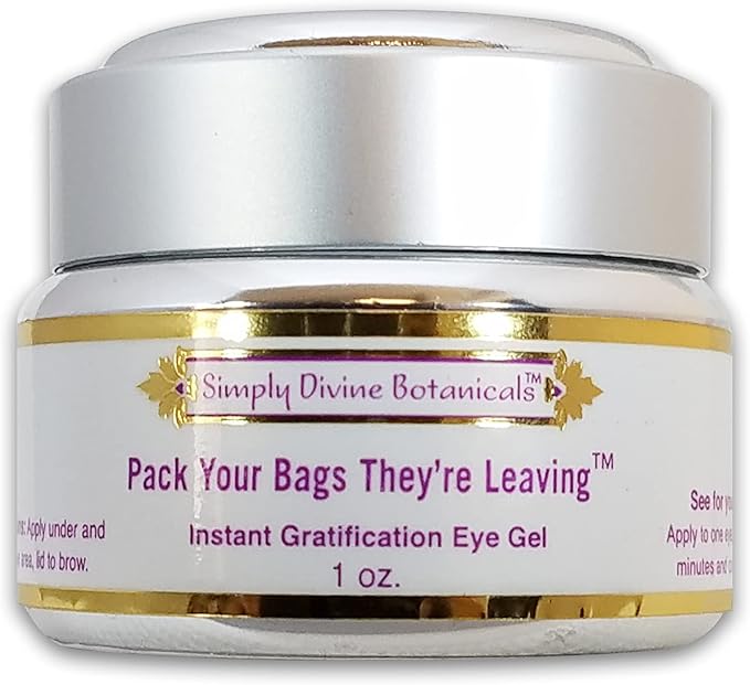 Simply Divine Botanicals Pack Your Bags They're Leaving Eye Gel - Natural and Organic Treatment to Hydrate and Instantly Reduce Puffiness, 1 oz