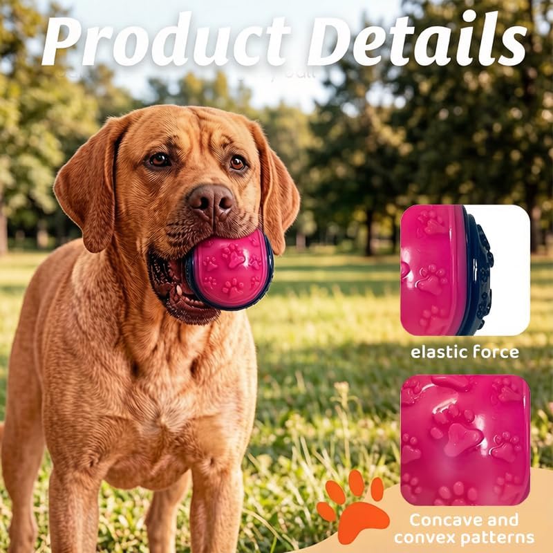 2026 New Interactive Dog Toy Ball, Durable Squeaky Treat Dispensing Dog Chew Toys for Aggressive Chewers, Puppy Teething & Boredom Relief, Puzzle Enrichment Toys for Small Medium Large Dogs, 4 Pack