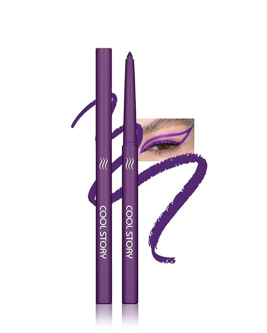 Purple Gel Eyeliner Pencil, Retractable Cream Matte Eye Liner Pencils, Waterline Eye Makeup Liners, Waterproof & Smudge Proof Eyeliner Facial Makeup Gift for Mature Women,Girls, Christmas – M09 Purple