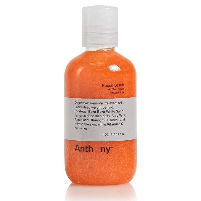 Anthony Facial Scrub – Men’s Exfoliating Face Wash with Vitamin C, Aloe, Chamomile and Algae for Deep Cleansing and Detoxifying 3.4 Fl Oz