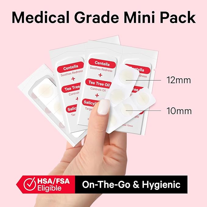Sosky Pimple Patches for Face, FSA Eligible Invisible Hydrocolloid Acne Patches, Zit Sticker for Face and Skin, Pimple Sticker for Covering Zits, Blemishes with Salicylic Acid 57 Count