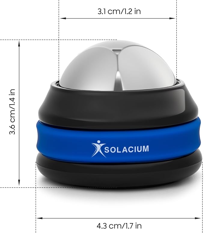 Solacium CryoSphere Mini - Stainless Steel Cold Massage Roller Ball - Handheld Massage Tool for Sore Muscles, Shoulders, Arms, Neck, Back, and Feet
