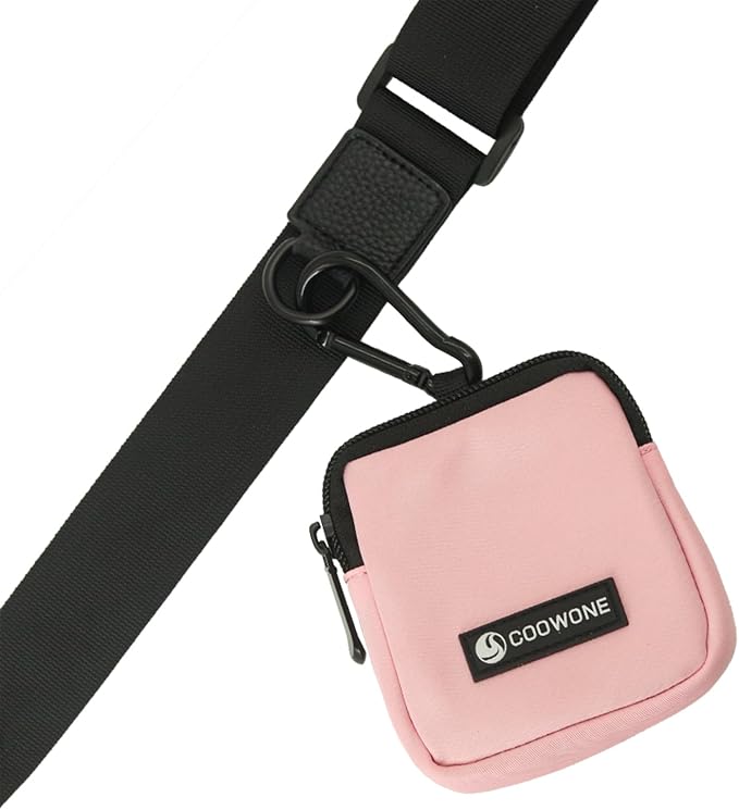 Dog Treat Pouch 2 Pack, Waterproof, Zipper Closure, Hands Free, Black+Pink