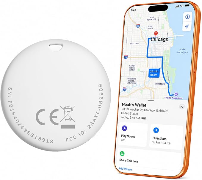 Air Tracker Tag 1 Pack, Item Finder for Apple Find My (iOS Only)
