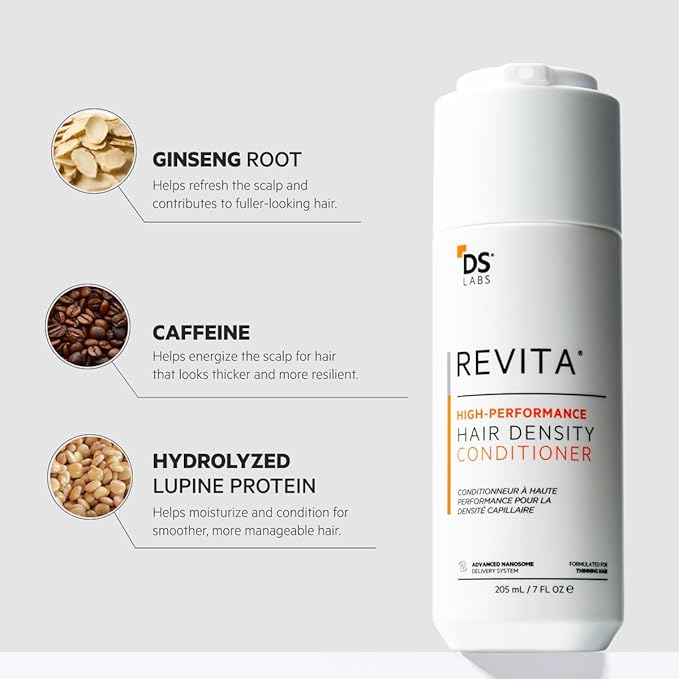DS Labs Revita Conditioner, 500 mL – Scalp Refreshing Hydration for Fuller Looking, Weightless Hydration, Caffeine, Turmeric, Sulfate & Silicone Free, Color Safe, For Men & Women
