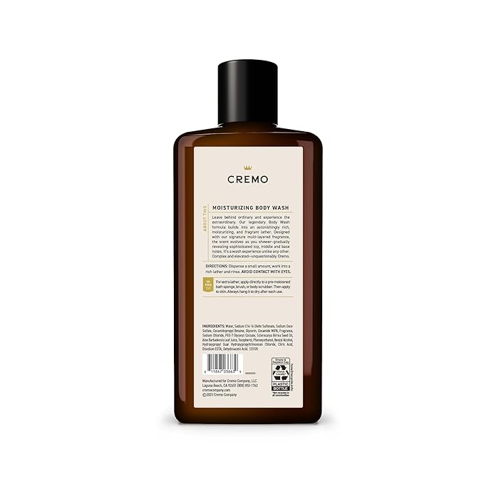 Cremo Body Wash for Men, Rich-Lathering Italian Bergamot, 16 Fl Oz (Pack of 12)