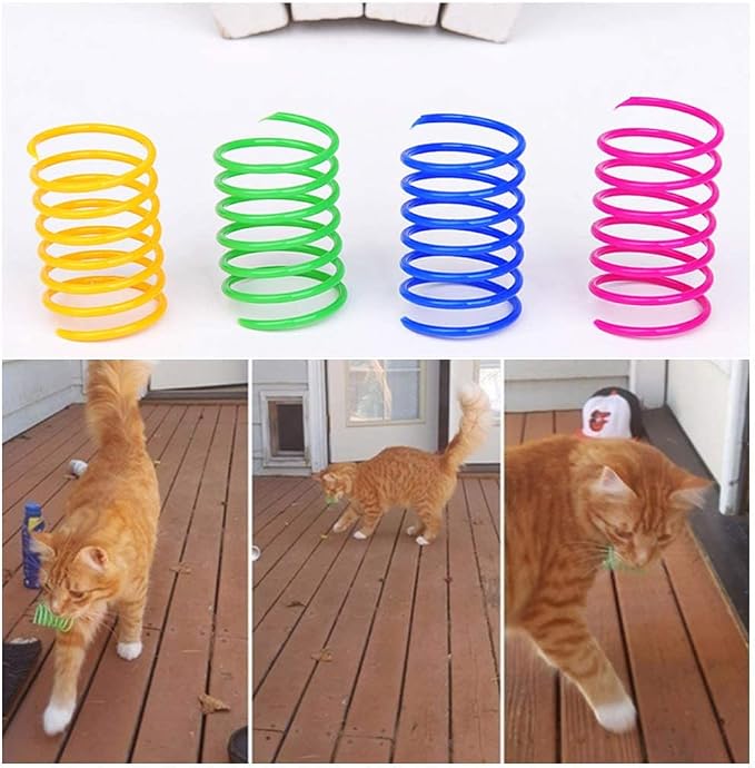 Andiker Cat Spring Toy, 12 Pc Colorful Cat Kicker Toys Interactive Cat Toys for Indoor Cats Swatting, Biting, Hunting to Kill Time and Keep Fit