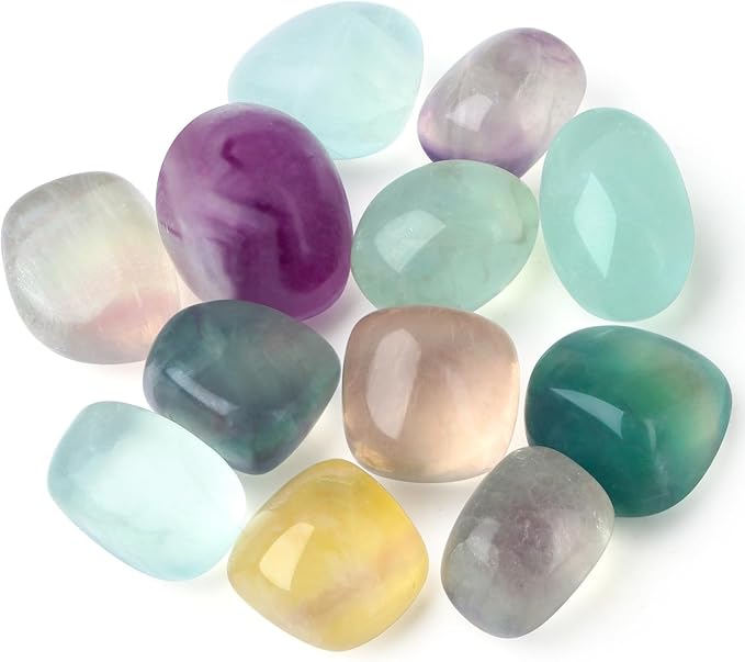 DUQGUHO Fluorite Crystals Healing Crystal Stones Set Natural Crystals Bulk Irregular Stones 0.45 lbs