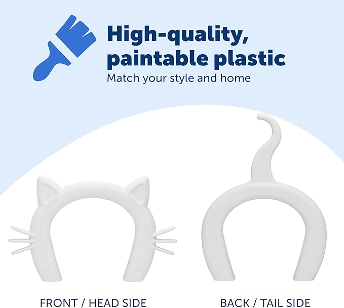 PetSafe Cat Corridor for Interior Doors, Cats Up to 20 lb | Keeps Dogs out of Litter Box, Food & Water, Paintable White Finish, Opening 7 1/2"W x 7 11/16"H