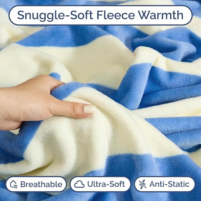 Ultra Soft Fleece Blanket - Flannel Fleece Luxury Blanket - Lightweight for Couch Bed Chair - Thick, Warm and Breathable - All Season Cozy Fuzzy, Anti-Static Microplush Bedding, Queen, Design 322