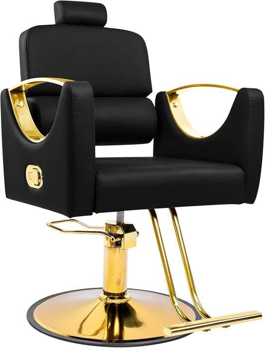 Salon Chairs for Hair Stylist Reclining Barber Chair for Barbershop 360 Swivel Hair Styling Chair with Heavy Duty Hydraulic Pump