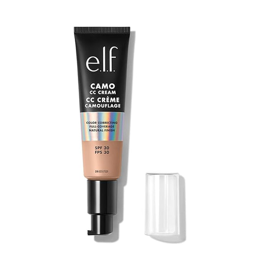 e.l.f. Camo CC Cream, SPF 30 Color-Correcting Medium-To-Full Coverage Face Foundation, Delivers An Airbrushed Finish, Vegan & Cruelty-Free, Light 280 N