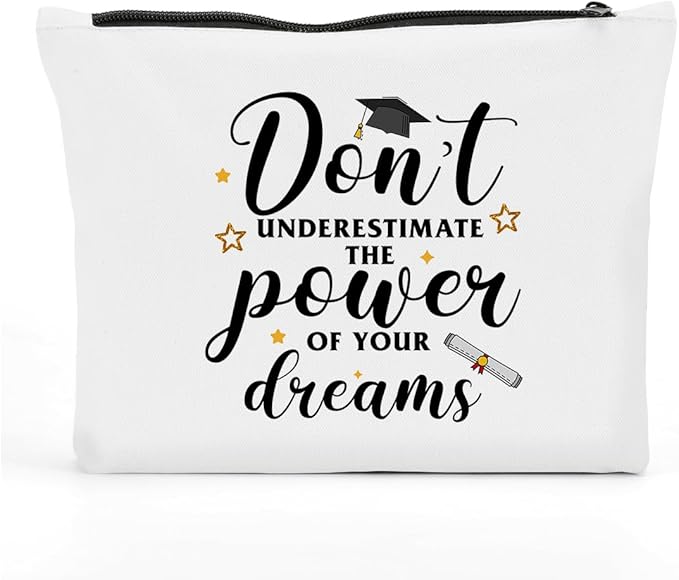 Graduation Gifts for Women, 2024 Graduation Congratulations Gifts Cosmetic Bag, Don't Underestimate The Power Makeup Bag, Inspirational Cheer Up Birthday Gifts for Friend Sister