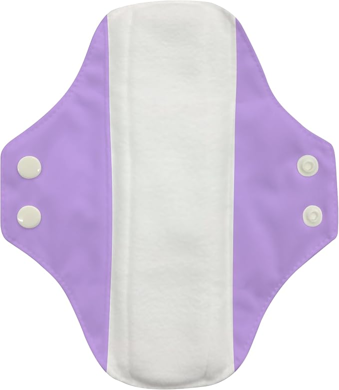 Charlie Banana - Reusable Feminine Pads Regular 3 Pack with Pouch | Washable Menstrual Pads for Medium Absorbency | Lavender