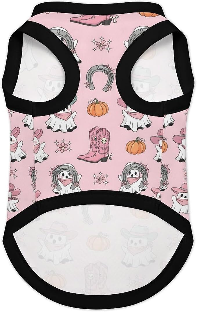 Halloween Pet Vest Western Spooky Pet Shirts Small | pumpkin Dog Shirt Vest cute pet Sleeveless Vests Ice Silk Dog T-Shirts holiday Dog Clothes Halloween Canine Wear