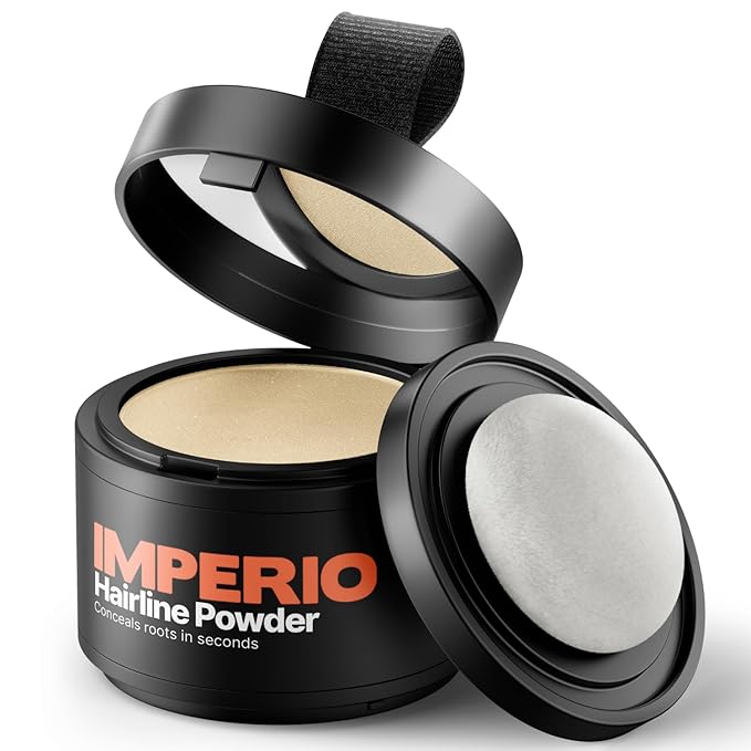 IMPERIO Root Touch Up Hair Powder for Concealing Hair Loss instantly - Hairline Powder for Women & Men - Water resistant Root Cover Up for Thinning Hair in Premium Hairdressing Quality (Light Blonde)