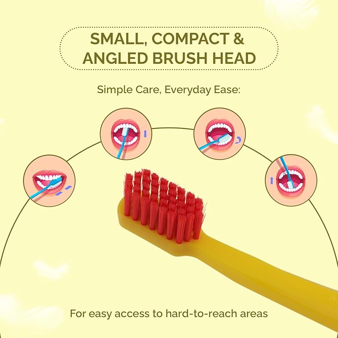 Ved ProCura Ultra Soft Toothbrush – Gentle Manual Toothbrush for Adults with 5,460 Super Soft Bristles for Sensitive Teeth and Gums (Yellow)