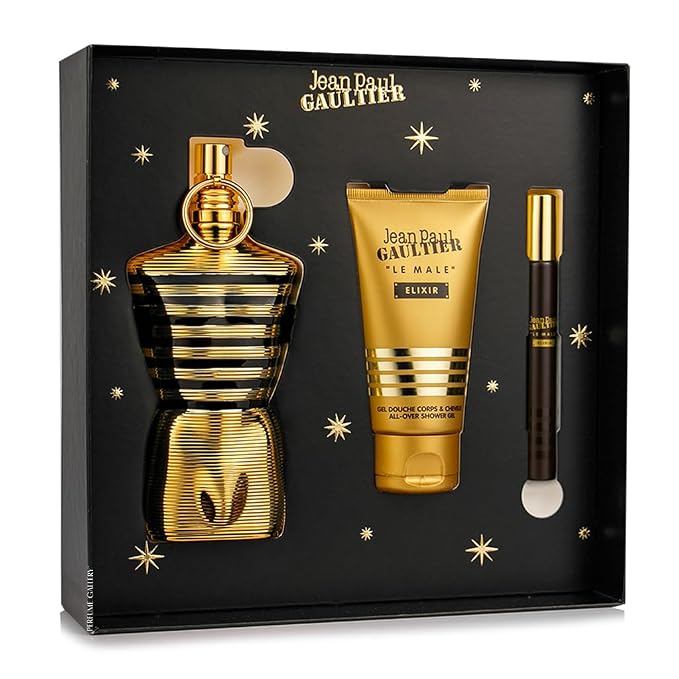 JPG Le Male Elixir Edp Set for Men 125 ml + Shower Gel 75 ml + Fragrance 10 ml
