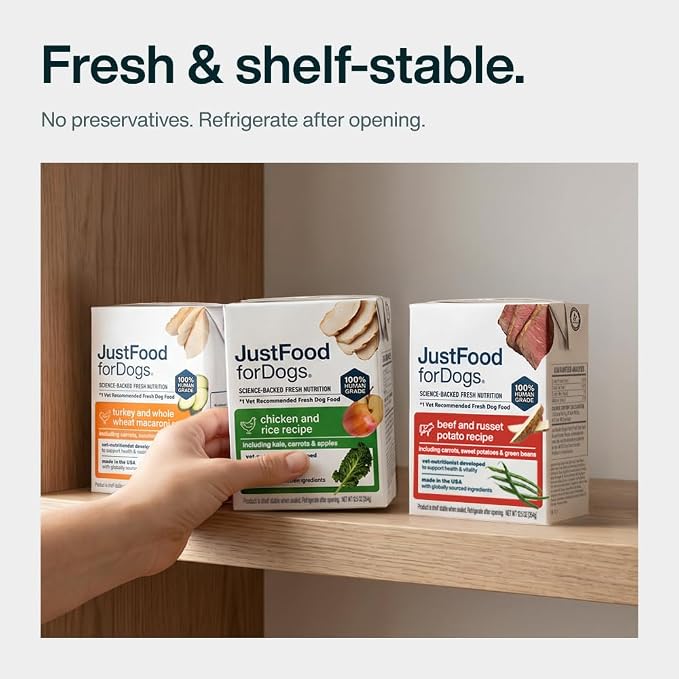 JustFoodForDogs Pantry Fresh Wet Dog Food, Complete Meal or Dog Food Topper, Beef & Russet Potato Human Grade Dog Food Recipe - 12.5 oz (Pack of 6) | Fresh Pet Meal or Fresh Dog Food Topper, Human Grade Recipe Made With Whole Foods, Preservative-Free, ...