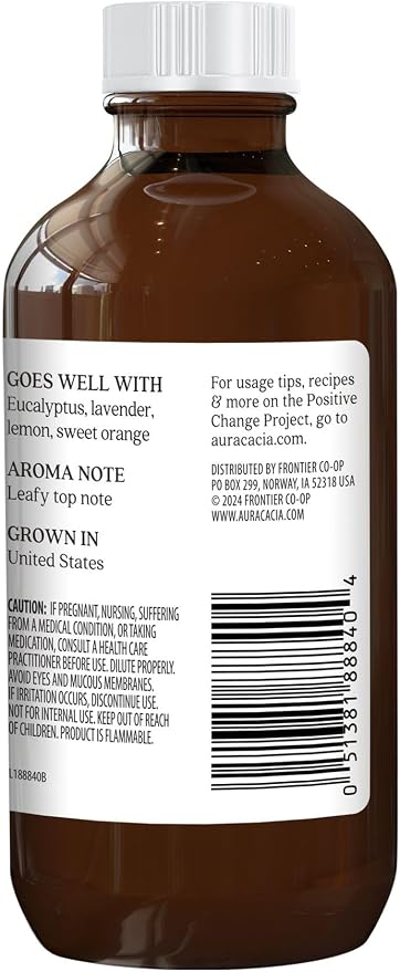 Aura Cacia 100% Pure Peppermint Essential Oil | GC/MS Tested for Purity | 120 ml (4 fl. oz.) | Mentha piperita