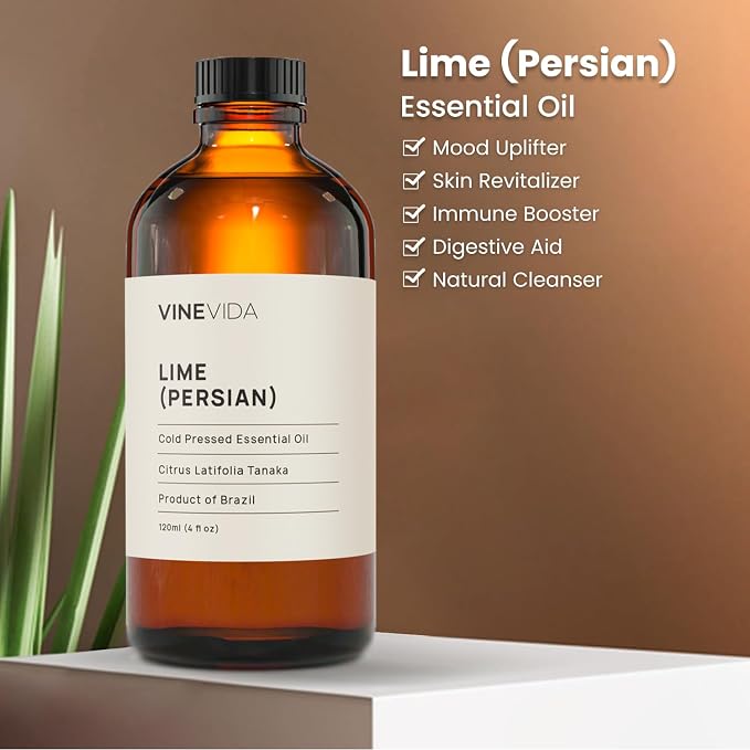 VINEVIDA Lime Essential Oil 4 oz - Lime Candle Oil Scent - DIY Candle Scents for Candlemaking - Bulk Essential Oil for Soap Making