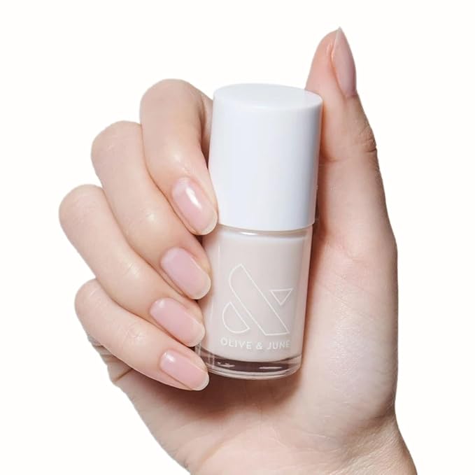 Olive & June Long Lasting Nail Polish | Spring Pastel Nails | Plump Gel-Like Finish No Lamp Needed | Lasts up to 10 days | Salon-Quality 15-Free Vegan & Cruelty-Free Chip-Resistant | BEB Sheer White