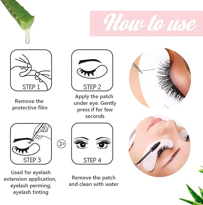 GreenLife 50 Pairs Eye Pads, 100% Naturel Eyelash Extension Under Eye Gel Pads patches kit Collagen with Aloe Vera Hydrogel Eye Patches set for Eyelash Extension Supplies Tools (50 150 300 Pairs)