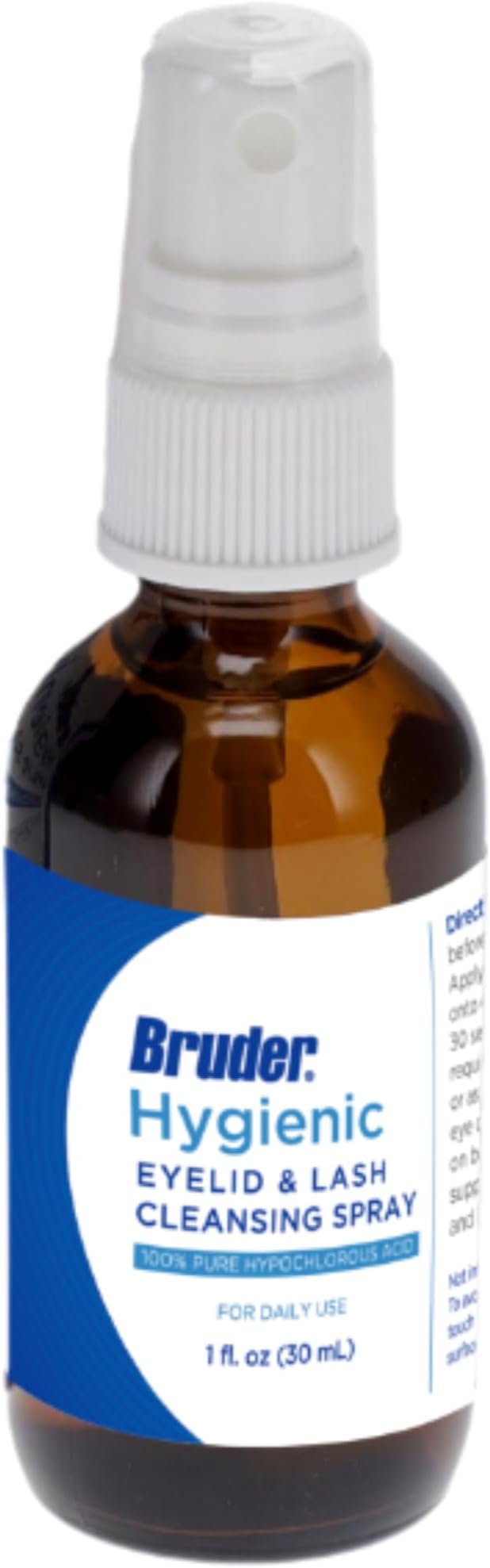 Bruder Hygienic Eyelid Solution Spray - Non-Irritating Pure Hypochlorous in Saline, Calm, Skincare, Daily Use Eyelid and Lash Cleanser, Eye Cleansing Spray (30mL)