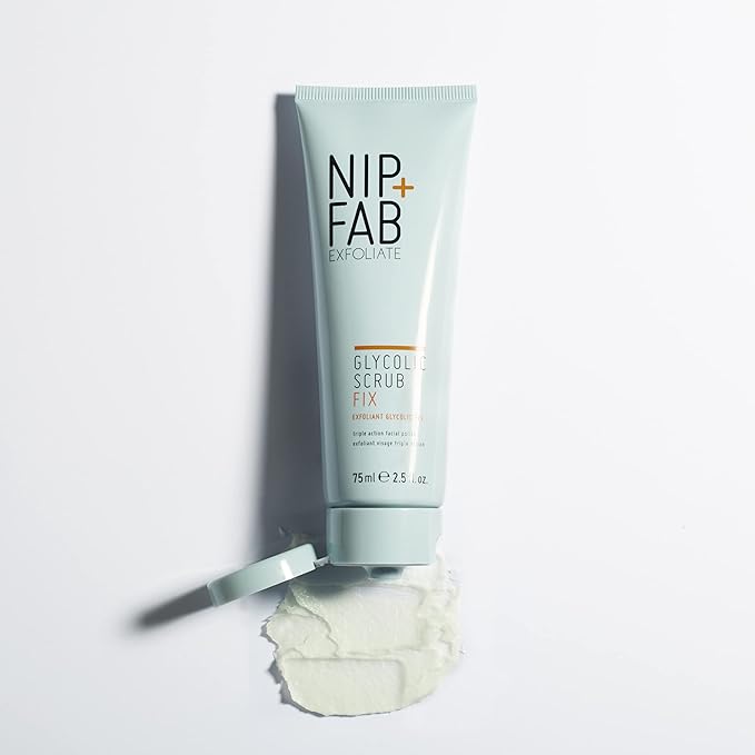 Nip + Fab Glycolic Fix Scrub (2.5 fl oz) – 3% Glycolic Acid 3-in-1 Facial Exfoliator – Brightening AHA Face Scrub with Salicylic Acid for Smooth Radiant Skin,(Pack of 2)