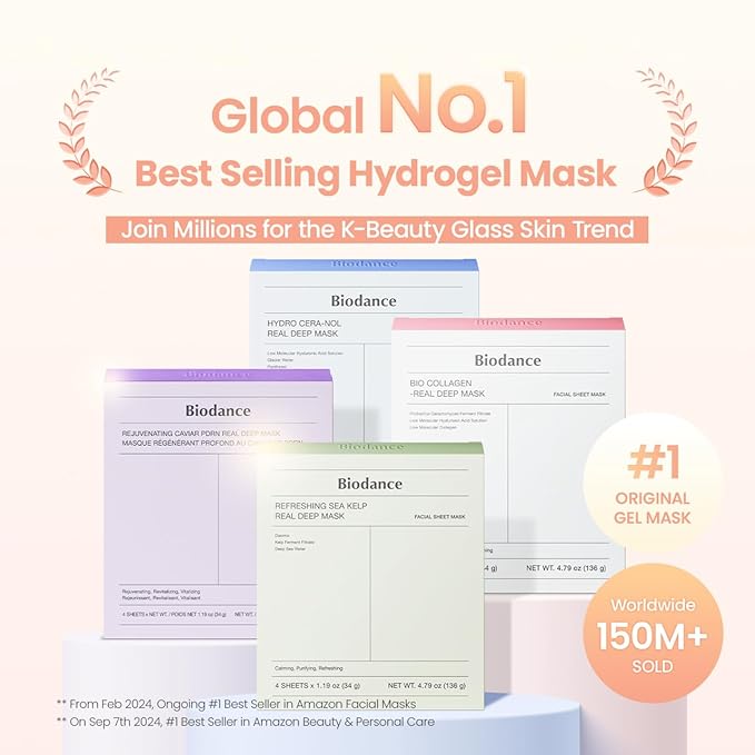 BIODANCE Soothing & Renewal Duo: Sea Kelp & Caviar PDRN Real Deep Overnight Gel Mask for Glass Skin, Korean Skin Care, Valentines Day Gifts for Her, Skin Care Set