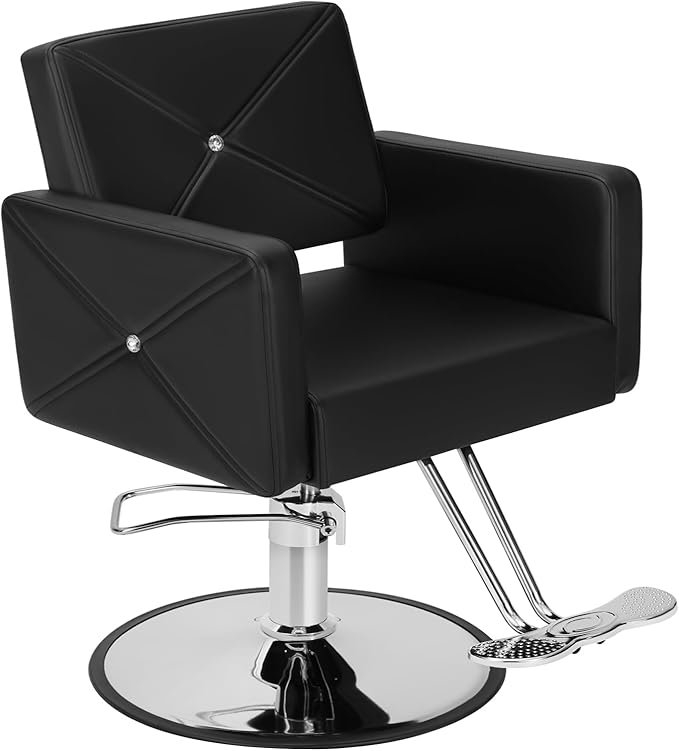 Salon Styling Chair, Heavy-Duty Hydraulic Salon Chair with Wide Seat, 360° Swivel, Premium Cushion & Sleek Design for Hair Stylists, Barbershops & Beauty Spas