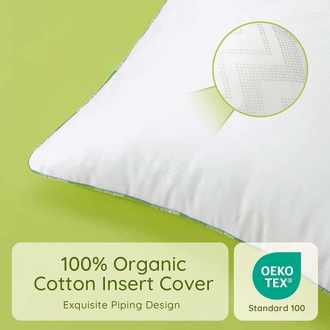 Ashler 12x12 Pillows Insert (Set of 2) - Throw Pillow Inserts with 100% Cotton Cover - Premium Fluffy Pillow Forms Stuffing Bedding Inserts -Decorative White Couch Pillow
