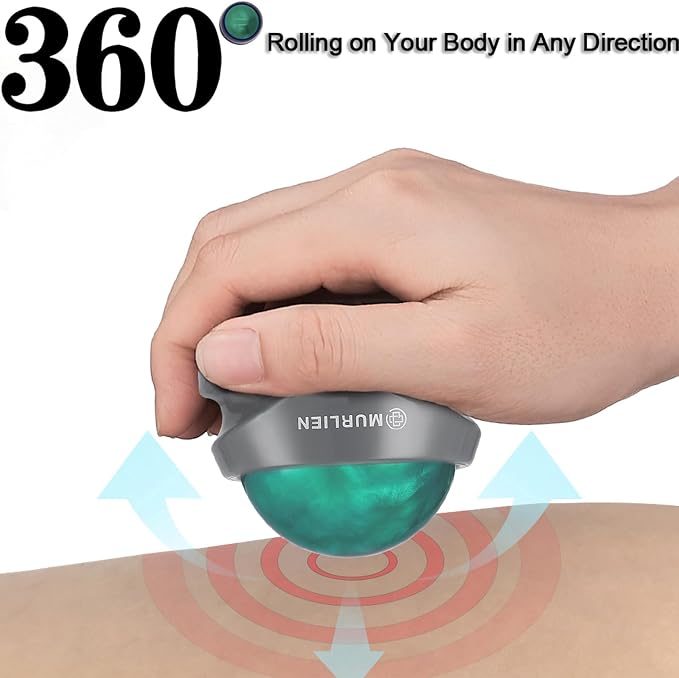Massage Roller Ball, Tight and Sore Muscles Relief, Manual Massager, Alleviating Shoulder, Arms, Back, Legs, Calves or Muscle Tension - Green
