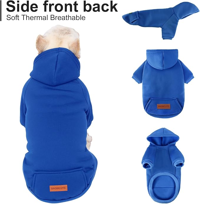 2 Pack Dog Hoodie Warm Hood Dog Sweater Cold Weather Small Dogs Sweatshirt Comfort Pet Clothes for Small Medium Dogs with Pockets Cats Chihuahua Clothes for Male Female Girl Boy Sporty Daily Wear
