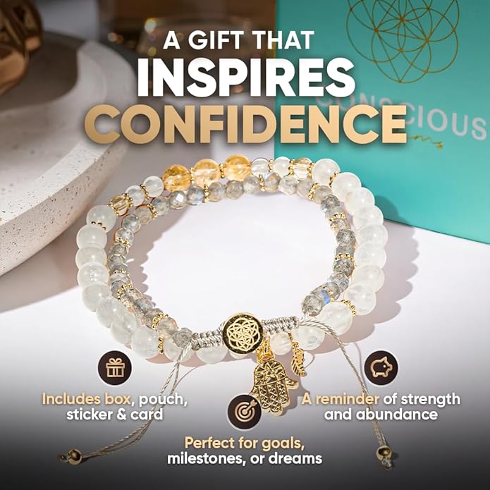 Conscious Items Wealth & Manifestation Bracelet for Women & Men, Prosperity Bracelet with Money Crystals & Natural Stone for Abundance, Goal Attraction, & Positive Intentions