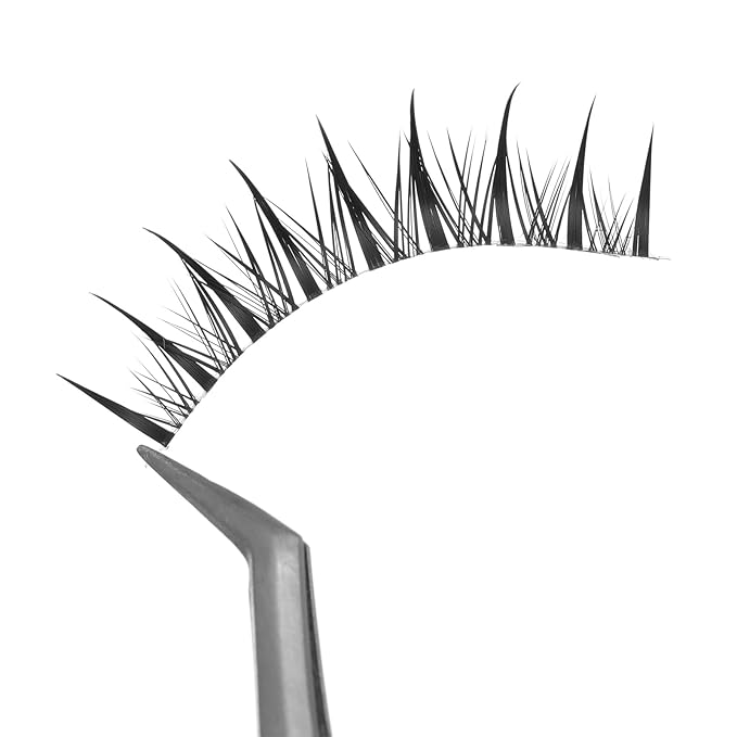 outopen 10 Pairs Manga Lashes with Clear Band Japanese Anime Cosplay Eyelashes Asian False Eyelashes Natural Look Like Individual Clusters(Anime Lashes 9-12MM)