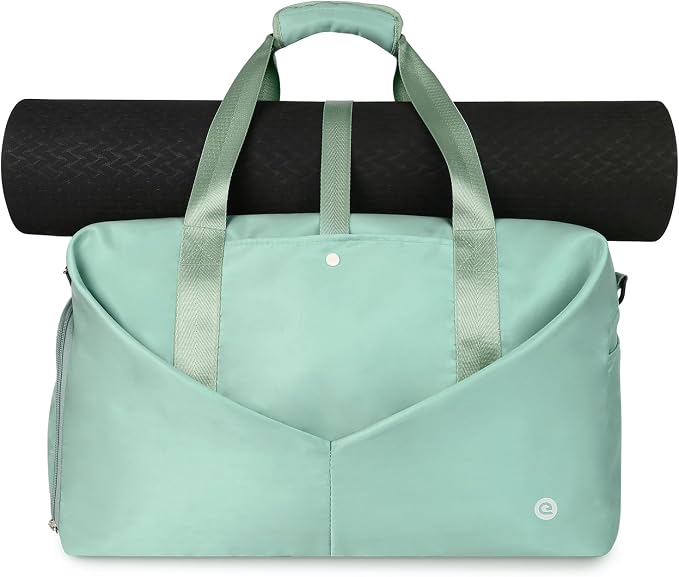 Ceneda 20" Gym Bag for Women with Wet Pocket & Shoe Compartment, Lightweight Duffel Waterproof Carry On Duffle for Travel, Yoga, Overnight (Mint Green)