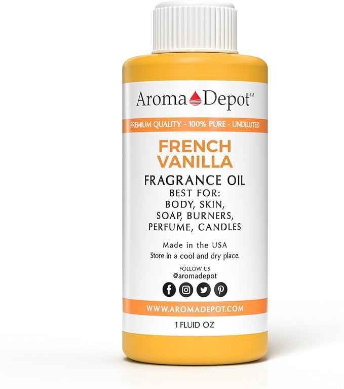 Aroma Depot French Vanilla Fragrance Oil 1 oz for Candle Making, Soap Making, Wax Melts & DIY Crafts