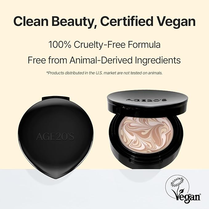 [MINI SIZE] AGE20'S Signature Essence Pact | 23W | Vegan Korean Cushion Foundation | Pack of 1 | Cream Foundation, Dewy & Glow Finish, Natural Coverage, SPF 50+ | 0.14 oz