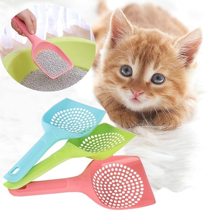 Pink Plastic Cat Litter Scoop Pet Care Sand Waste Scooper Shovel Hollow Cleaning Tool Pet Supplies Easy to Clean Cat Litter Scoops Litter and Housebreaking Pet Supplies