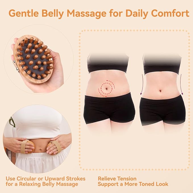 2PCS Meridian Massage Brush,Gua Sha Tool,Body Massage Brush,Wood Therapy Massage Tools, Meridian Brush for Belly,Body Sculpting Tools,Guasha Brush, Wooden Massage Tools,按摩梳, 经络刷