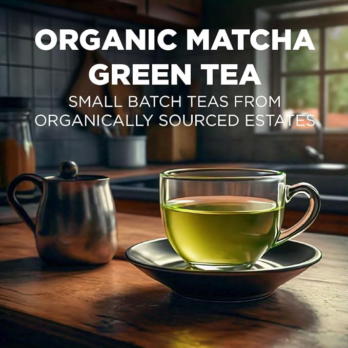 Maud's Organic Matcha Green Tea Pods, 80 ct, Single Serve Tea Pods – 100% Gourmet Blended Tea Leaves, Compatible with Keurig K Cups Maker