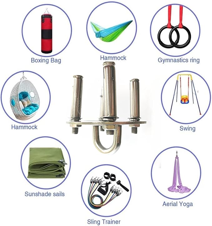 Eye Ceiling Hook Swing Hangers 700LB Capacity for Punching Bags Hanging Chair Hammocks Swing Trapeze Yoga (90mm Diameter)