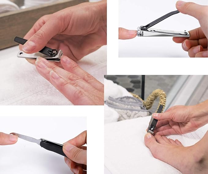 Large Nail Clippers Set,2 Pcs Premium Stainless Steel Fingernail & Toenail Clippers Curved Blade with Sharp and Sturdy Blade